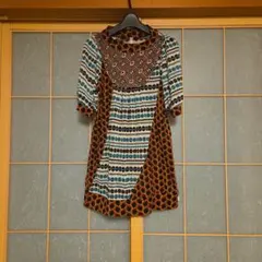 アズノウアズ　幾何学模様 ミニワンピース 半袖