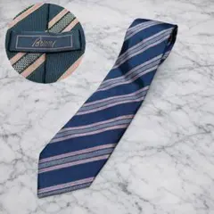 極美品】Brioni ネクタイ レジメンタル ストライプ ゴールド 伊製