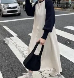 DISCOAT ラグラン配色ワンピース　web限定