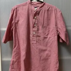 古着 赤チェック トップス ブラウス シャツ