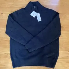 ユニクロ　スフレヤーンハーフジップセーター　L 黒