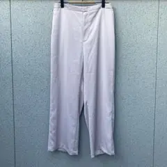 2597【ユニクロ】L♡ワイドパンツ カジュアルパンツ ゴムウエスト サテン風