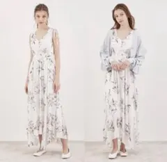 新品未使用　gelato pique カップインマキシドレス　ミュシャ ブルー