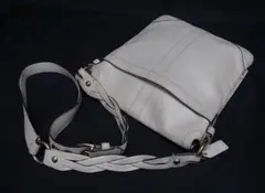 coachホワイトレザーショルダーバッグ美品