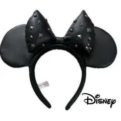 Disney ミニースタッズ付きレザーブラックカチューシャ
