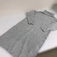 LOWRYS FARM ロングニットワンピース　タートルネックニットワンピース