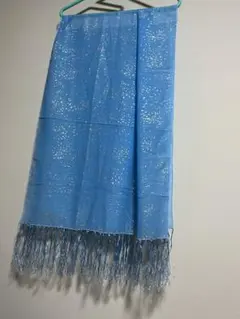 新品　薄手　大判　ブルー　マフラー