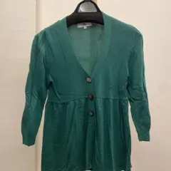 Harriss PARIS 五分袖カーディガン グリーン 36サイズのサムネイル