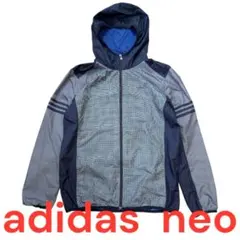 【美品】adidas neo ナイロンジャケット メンズLサイズ フード付き