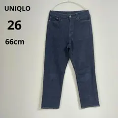 UNIQLO 26 ハイライズボーイフレンドフィットジーンズ インディゴ