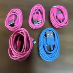 Lightningケーブル ピンク 青 USBコネクタ