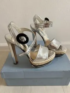 PRADA/シルバーサンダル 23.5cmのサムネイル