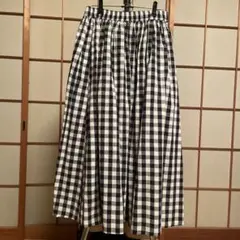 新品 ギンガムチェック ロングスカート フレアスカート M