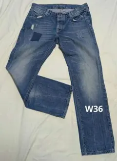 [TOMMY HILFIGERトミーヒルフィガー] ダメージ加工デニム W36