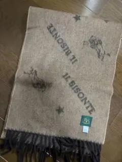 ★IL BISONTE★ イルビゾンテ　マフラー　ウール100% 総柄　男女兼用