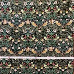 ☆MODA☆モーリス　いちご泥棒　シーチング生地　黒地110cm巾×50cm