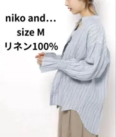niko and… FINEリネン キャンディスリーブブラウス Mリネン100％のサムネイル