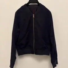 ネイビー ジッパー式 カジュアルジャンパー