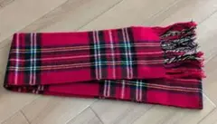 赤チェック柄　マフラー