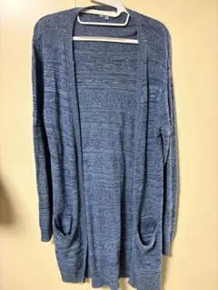 ブルー ニット コーディガン