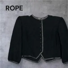 ROPE ノーカラージャケット レディース 長袖 ブラック 黒 M