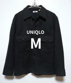 UNIQLO　ユニクロU　フリースシャツジャケット（長袖）ダークグレー　M