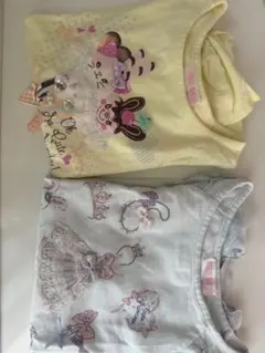 Mezzo PianoTシャツ 120cm イエロー 水色のコットンTシャツ