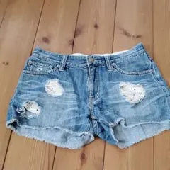 エックスガール　ダメージ　ショートデニムパンツ　1
