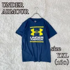 UNDER ARMOURキッズ YXL 160 Tシャツ ネイビー ロゴプリント