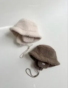【新品タグ付き】atomeme ボア ハット brown free 韓国子供服