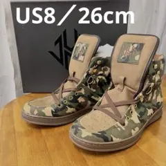 【訳あり新品】 迷彩 ハイカットワークブーツ ミリタリーブーツ　US8 26cm