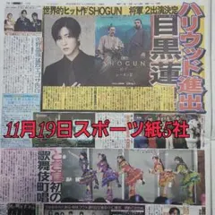 匿名配送！送料込み！ 11月19日 朝刊　 スポーツ紙全5社