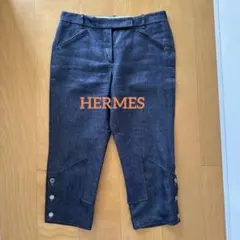 お値下げ‼️エルメス　リネン　デニム　パンツ　40のサムネイル