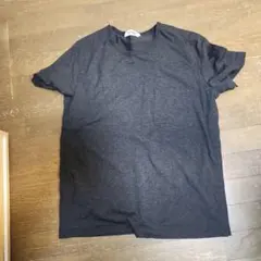 ダークグレー 全スナップ着脱可能ポケット付き Tシャツ