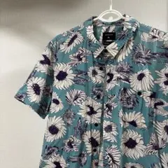 QUIKSILVER 半袖シャツ 花柄 Lサイズ　水色のサムネイル