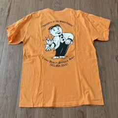 GILDAN 古着　Tシャツ　半袖　ロゴ　オレンジ　メンズ　キャラクター