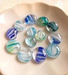 ○ガラスナギット○琉球ガラス模様5色ミックス50個☆ハンドメイド☆NO