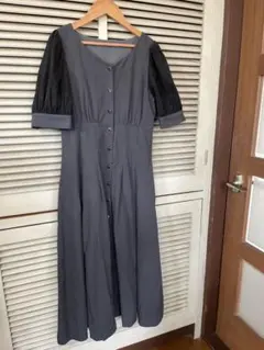 プロポーションボディドレッシンググレー 半袖 ワンピース AラインサイズM