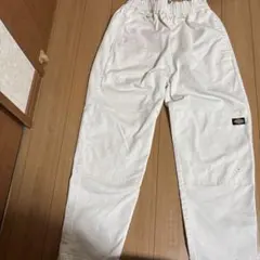 ホワイト ワークパンツ ゴムウエスト