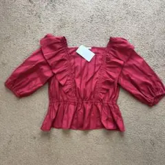【新品・未使用】Honeys 肩フリルブラウス S