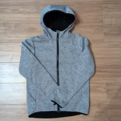 グレー フード付き ストレッチパーカー