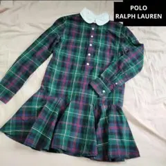 【美品】POLO RALPH LAUREN 丸襟チェックシャツワンピース