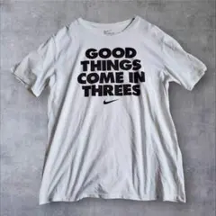 ナイキ Tシャツ 半袖 ロゴ 英字デザイン 白 L コットン混 ゆったり 春夏