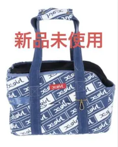 新品x-girl デニム ブルーロゴキャリーバッグ キャリートートエックスガール