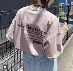 reca 前後ロゴ五分袖オーバーサイズTシャツ