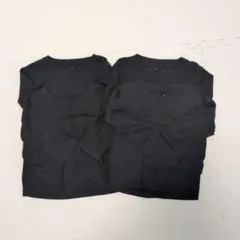 【無印良品】ベビー　あたまするっと　クルーネック長袖Ｔシャツ８０・黒×4点セット