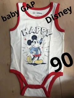 ベビーGAP ディズニー 90 タンクトップ ロンパース ミッキー HAPPY