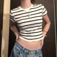 UNIQLO ストライプ ボーダー　半袖ミニTシャツ M