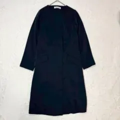 トランテアンソンドゥモード◆ノーカラーロングコート/羽織 ゆったり 体型カバー