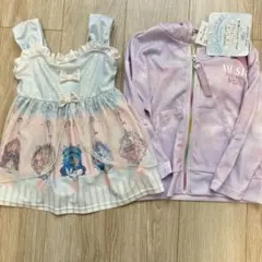 ディズニープリンセス　水着、冷感パーカーセット